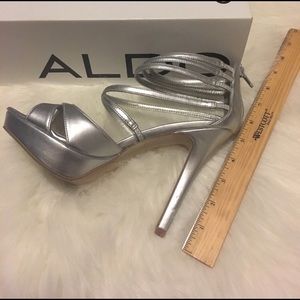 Aldo Metallic Silver Heels